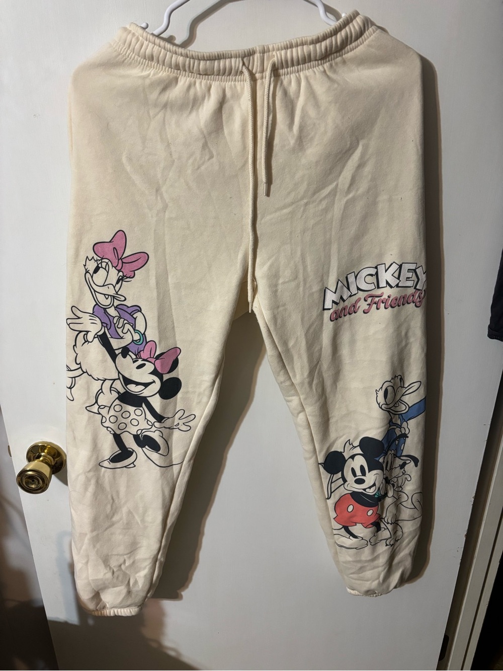 Disney Cream Mickey & Friends Pullover Sweatpants—-make offer!